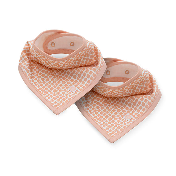 Slabbetje Bandana - Snake - Pale Pink - 2 Stuks