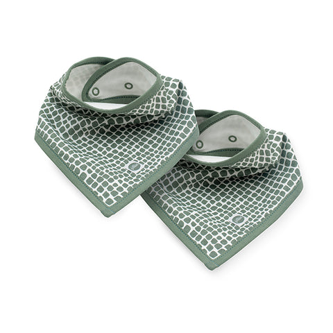 Slabbetje Bandana - Snake - Ash Green - 2 Stuks