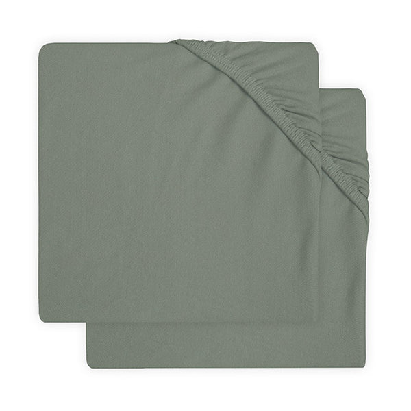 Hoeslaken Jersey 60x120cm - Ash Green - 2 Stuks