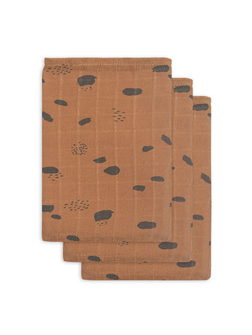 Washandjes Hydrofiel Spot - Caramel - 3 Stuks