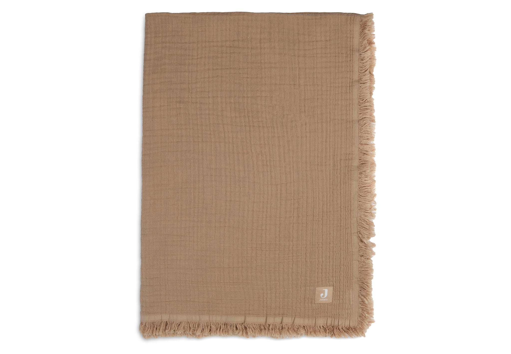 Deken Wieg 75x100cm Muslin Fringe - Biscuit