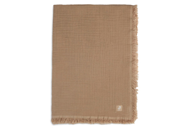 Deken Wieg 75x100cm Muslin Fringe - Biscuit