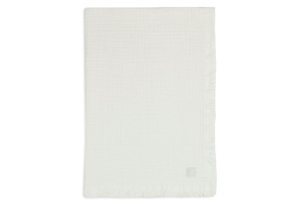 Deken Wieg 75x100cm Muslin Fringe - Ivory