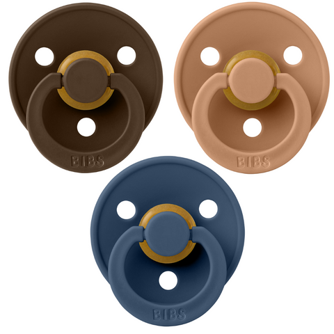 BIBS Spenen - Mocha, Earth, Steel Blue 0-6 Maanden 3 Stuks