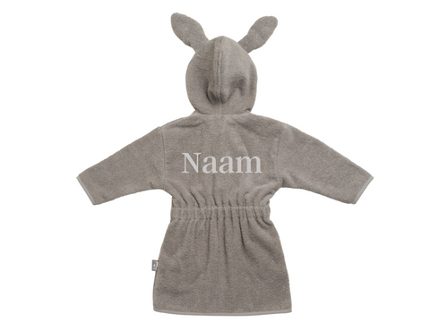 Baby Badjas 1-2jr - Storm Grey Met naam