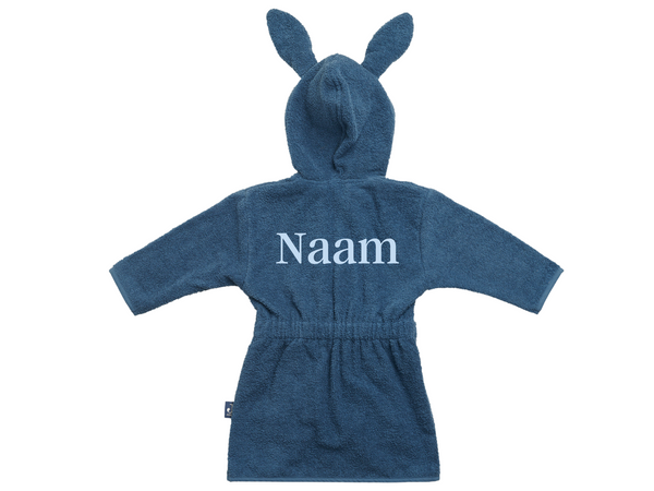 Baby Badjas 1-2jr - Jeans Blue Met naam