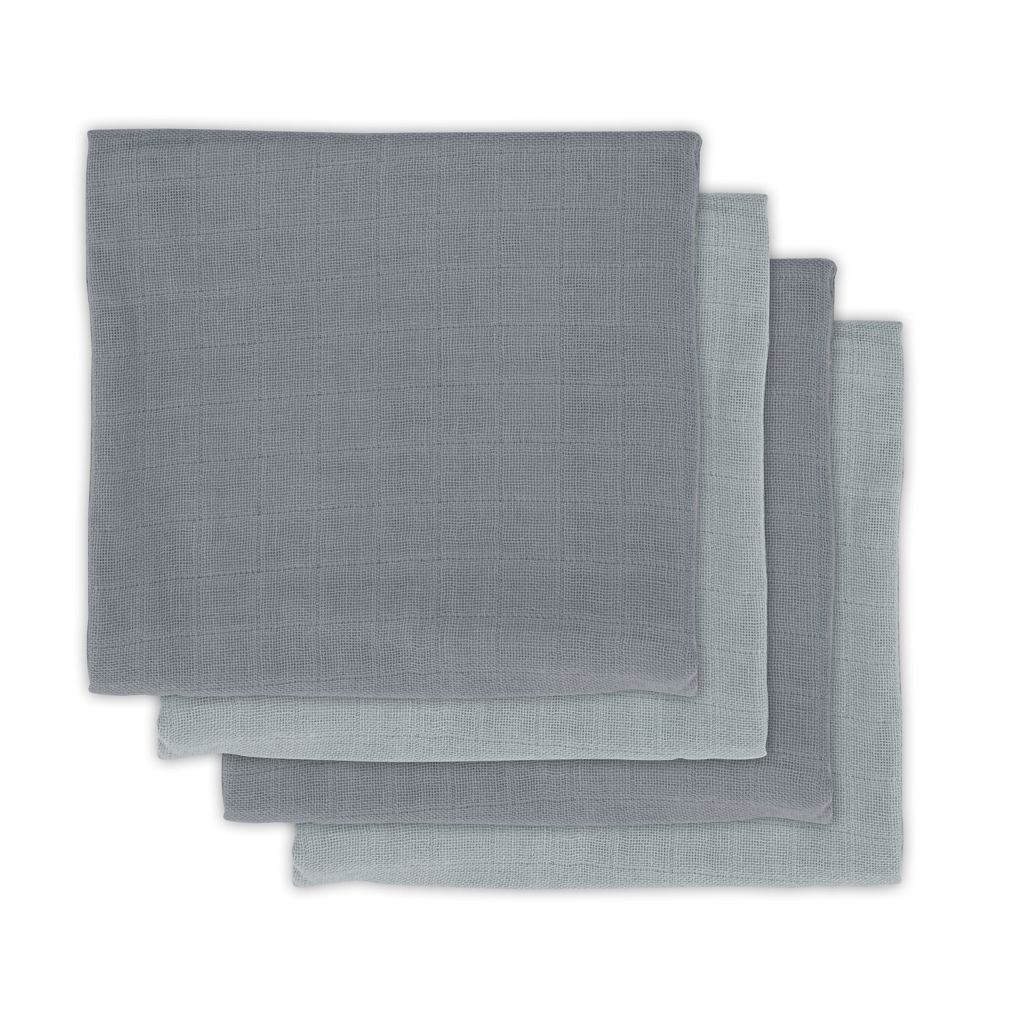 Hydrofiel Multidoek Bamboe 70x70cm - Storm Grey - 4 Stuks