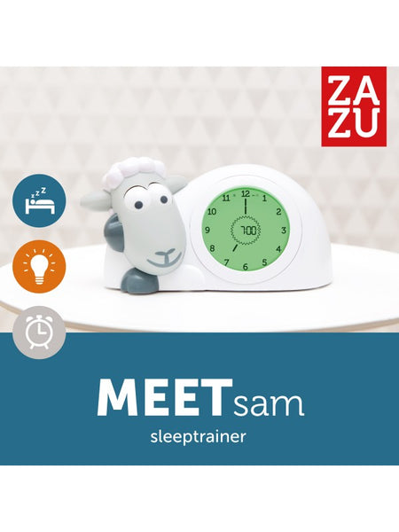 Zazu Sam Slaaptrainer - Met nachtlamp functie en slaaptimers - Grijs / Wit