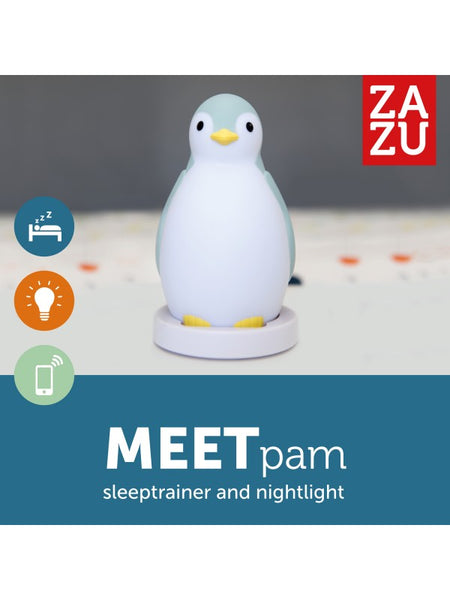 Zazu Pam Slaaptrainer - Met Bluetooth speaker en nachtlamp functie - Wit / Blauw